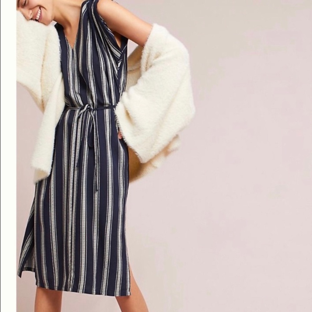ANTHROPOLOGIE Porridge pleated tunic strip…